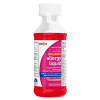 slide 10 of 29, Meijer Children's Allergy Relief, Diphenhydramine HCl / Oral Solution, Antihistamine, Cherry Flavor, 12.5 mg, 5 ml, 4 oz