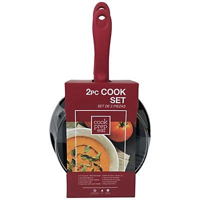 slide 1 of 1, Cook Prep Eat Sauce And Frying Pan Set Red, 2 ct