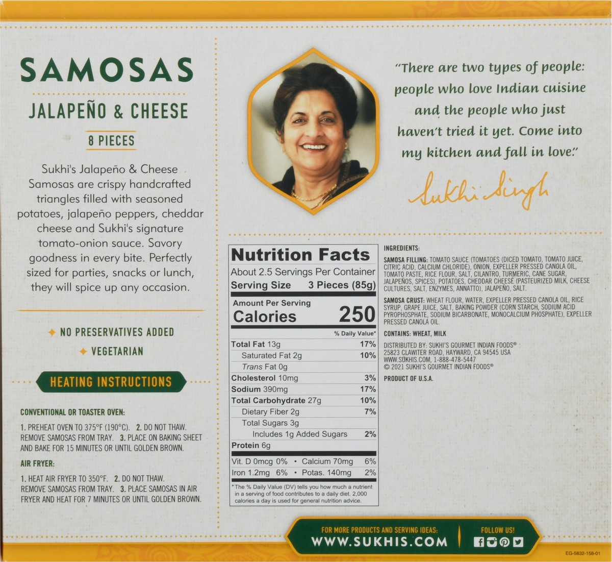 slide 9 of 13, Sukhi's Jalapeno Cheese, 8 oz