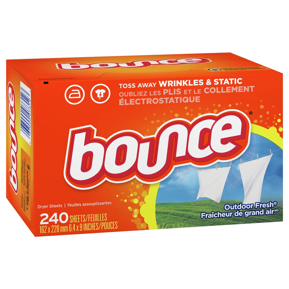 slide 2 of 6, Bounce Outdoor Fresh Fabric Softener Dryer Sheets, 240 ct