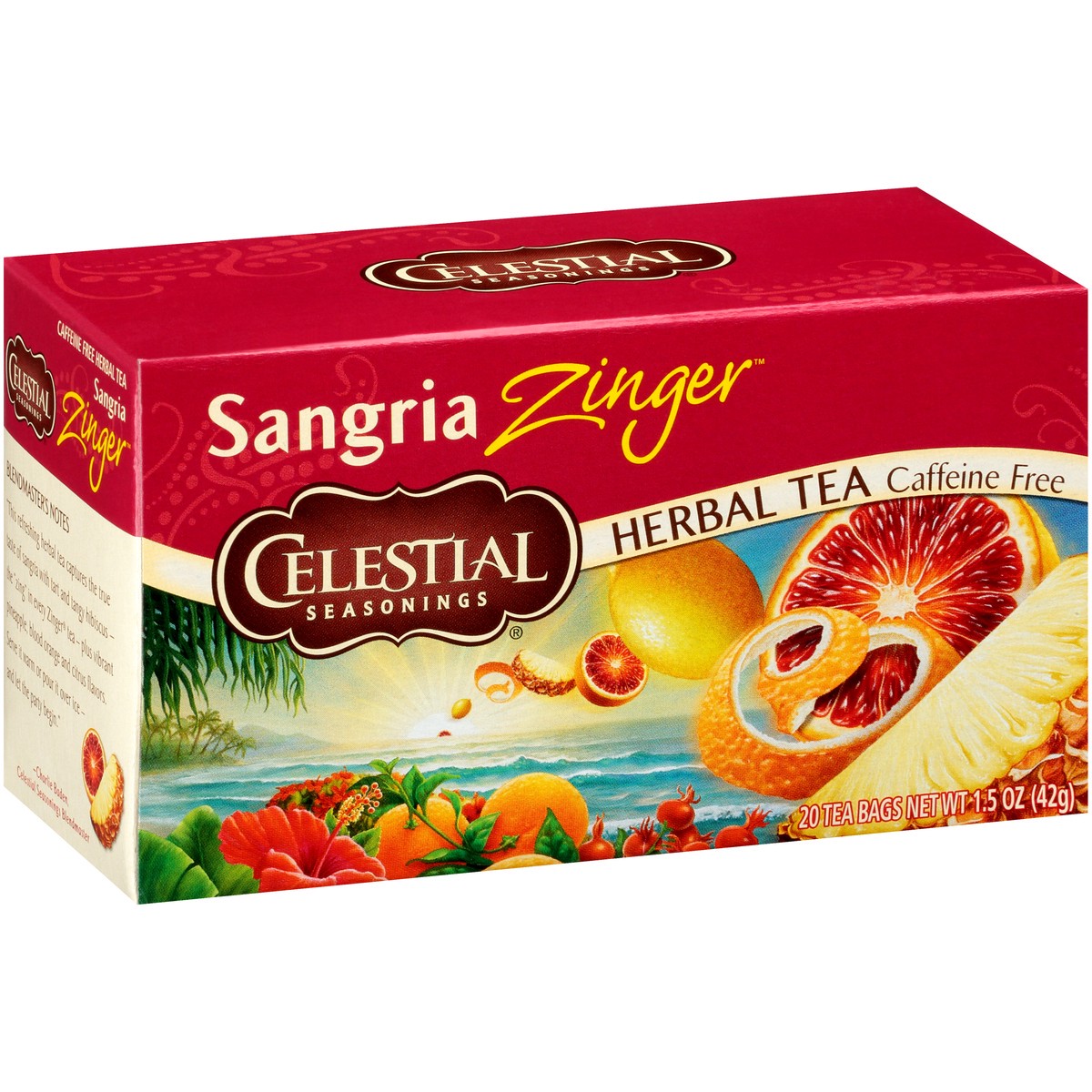 slide 9 of 10, Celestial Seasonings Sangria Zinger Caffeine Free Herbal Tea Bags - 1.5 oz, 1.5 oz