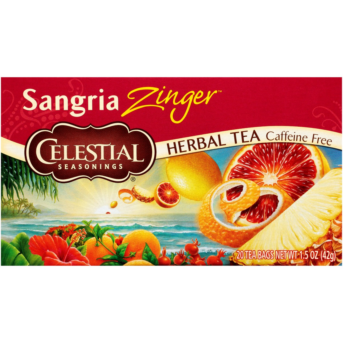 slide 1 of 10, Celestial Seasonings Sangria Zinger Caffeine Free Herbal Tea Bags - 1.5 oz, 1.5 oz