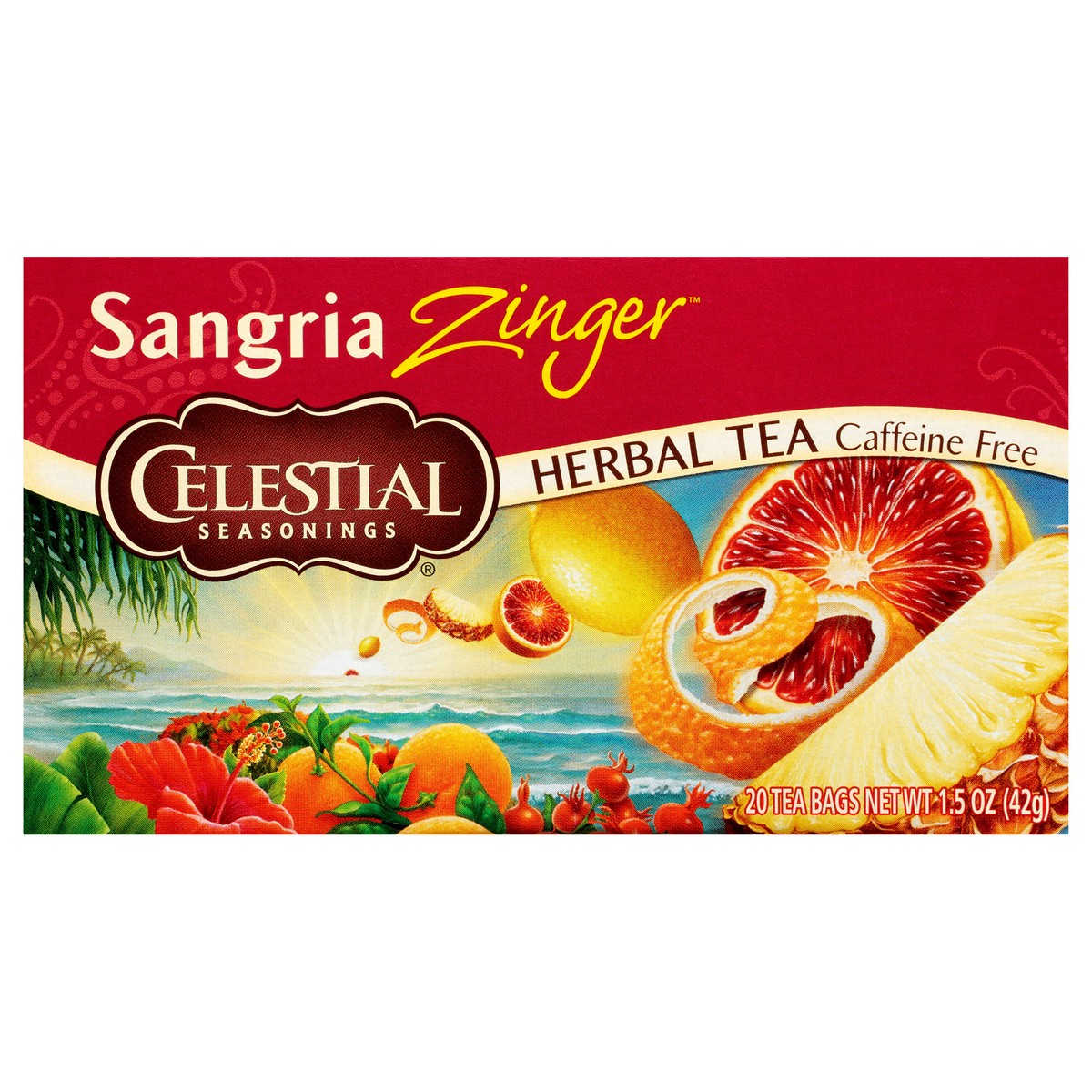 slide 7 of 10, Celestial Seasonings Sangria Zinger Caffeine Free Herbal Tea Bags - 1.5 oz, 1.5 oz