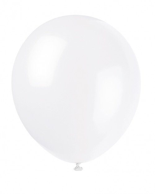 slide 1 of 1, UNIQUE 10 12'' White Balloons, 10 ct; 12 in