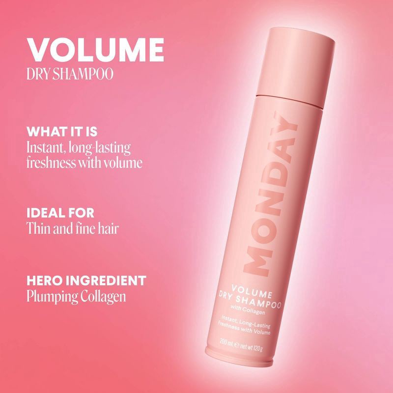 slide 4 of 5, Monday Volume Dry Shampoo with Collagen 6.7 fl oz, 6.7 fl oz