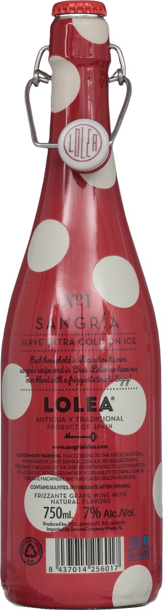 slide 8 of 9, Lolea Frizzante Red Sangria 750 ml, 750 ml