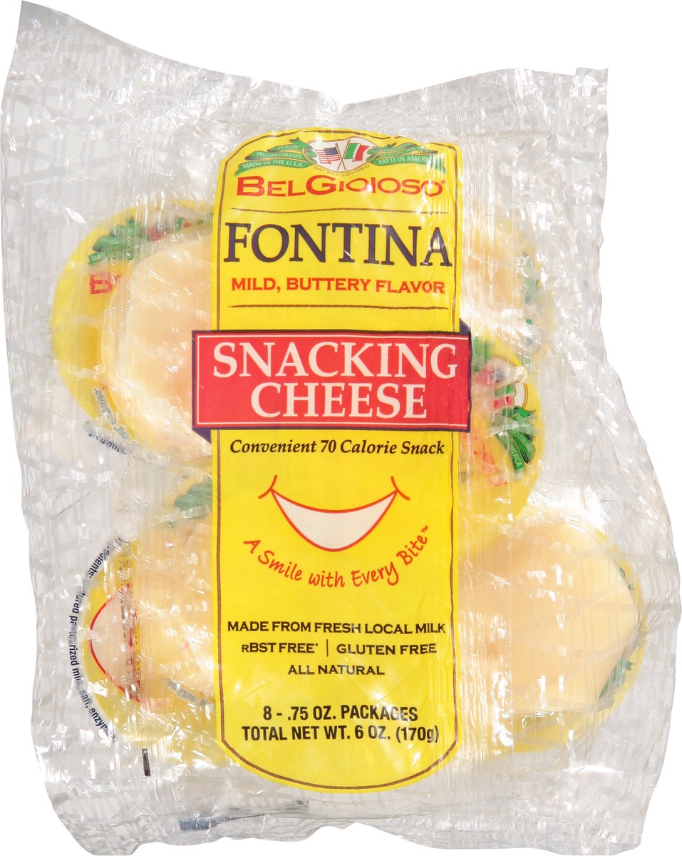 slide 1 of 11, BelGioioso Fontina Snacking Cheese 8 - 0.75 oz Packs, 8 ct