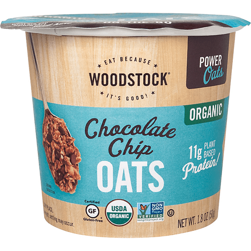 slide 1 of 1, Woodstock Chocolate Chip Oats, 1.8 oz