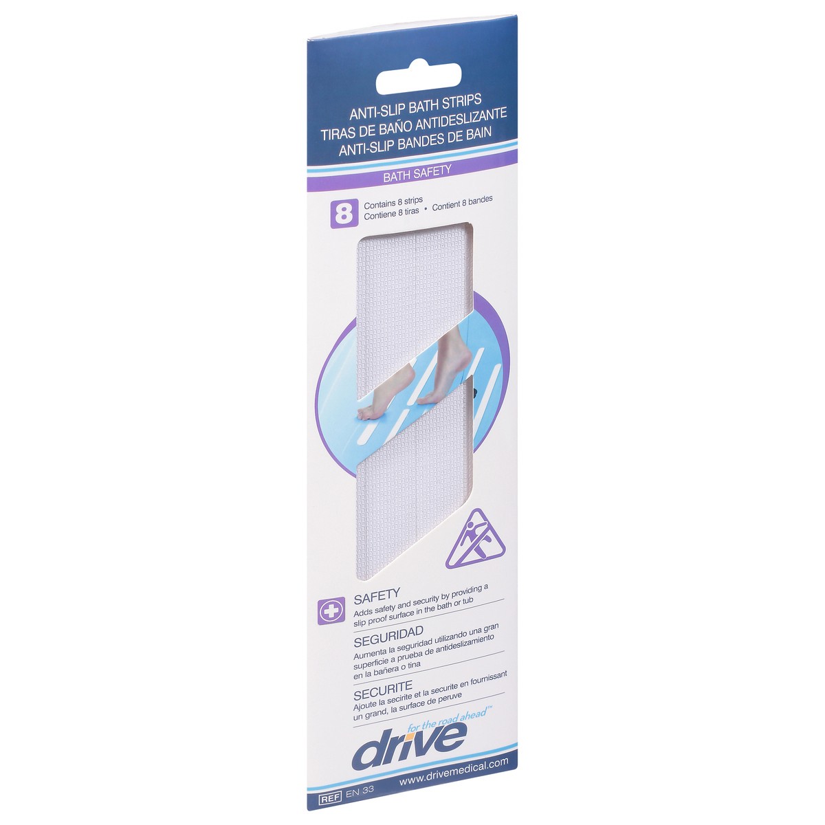 slide 2 of 9, Drive Bath Safety Anti-Slip Bath Strips 8 ea, 8 ct