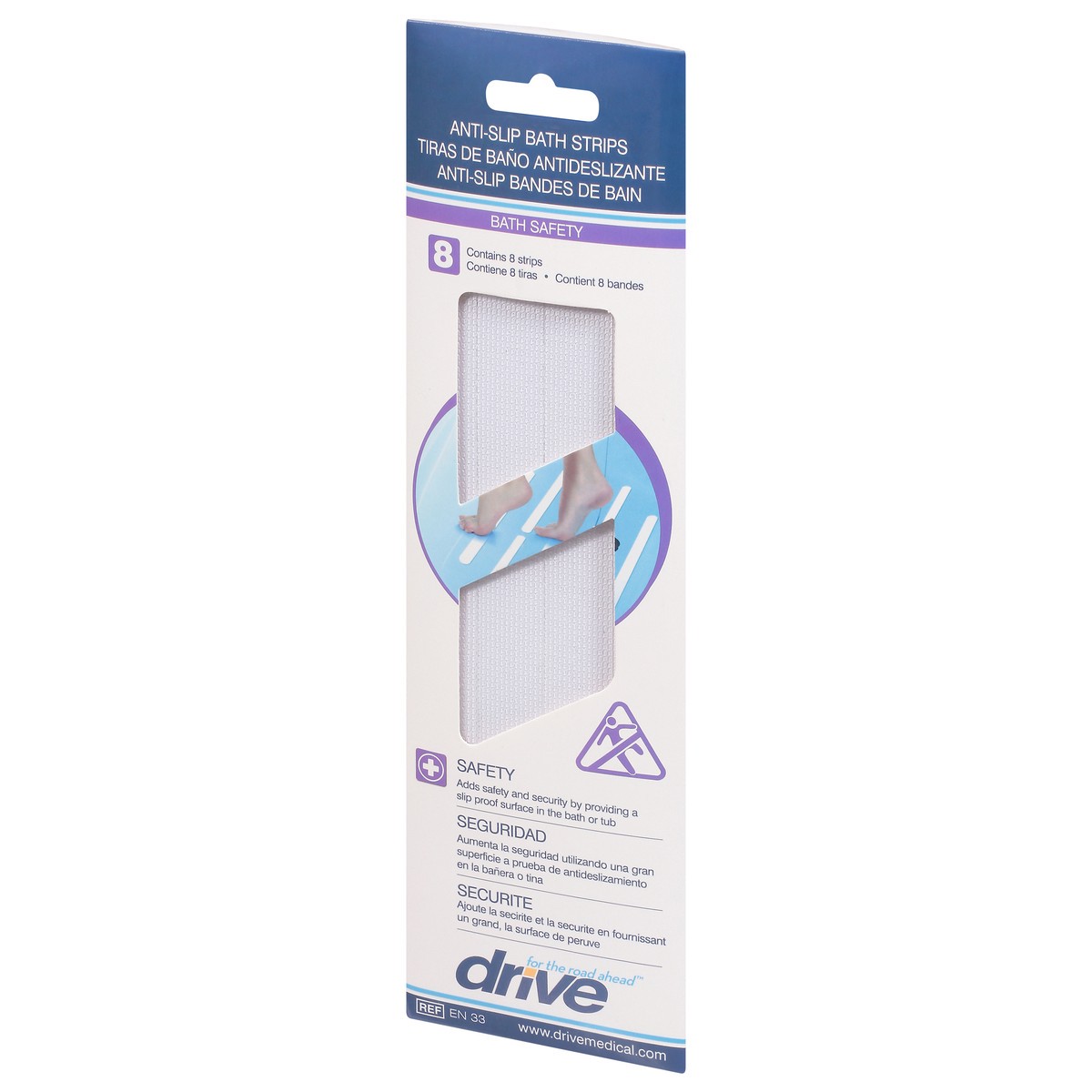 slide 3 of 9, Drive Bath Safety Anti-Slip Bath Strips 8 ea, 8 ct