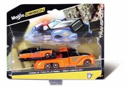 Maisto Design Elite Transport Missile Tow Flatbed & 1950 Mercury - Orange/Black