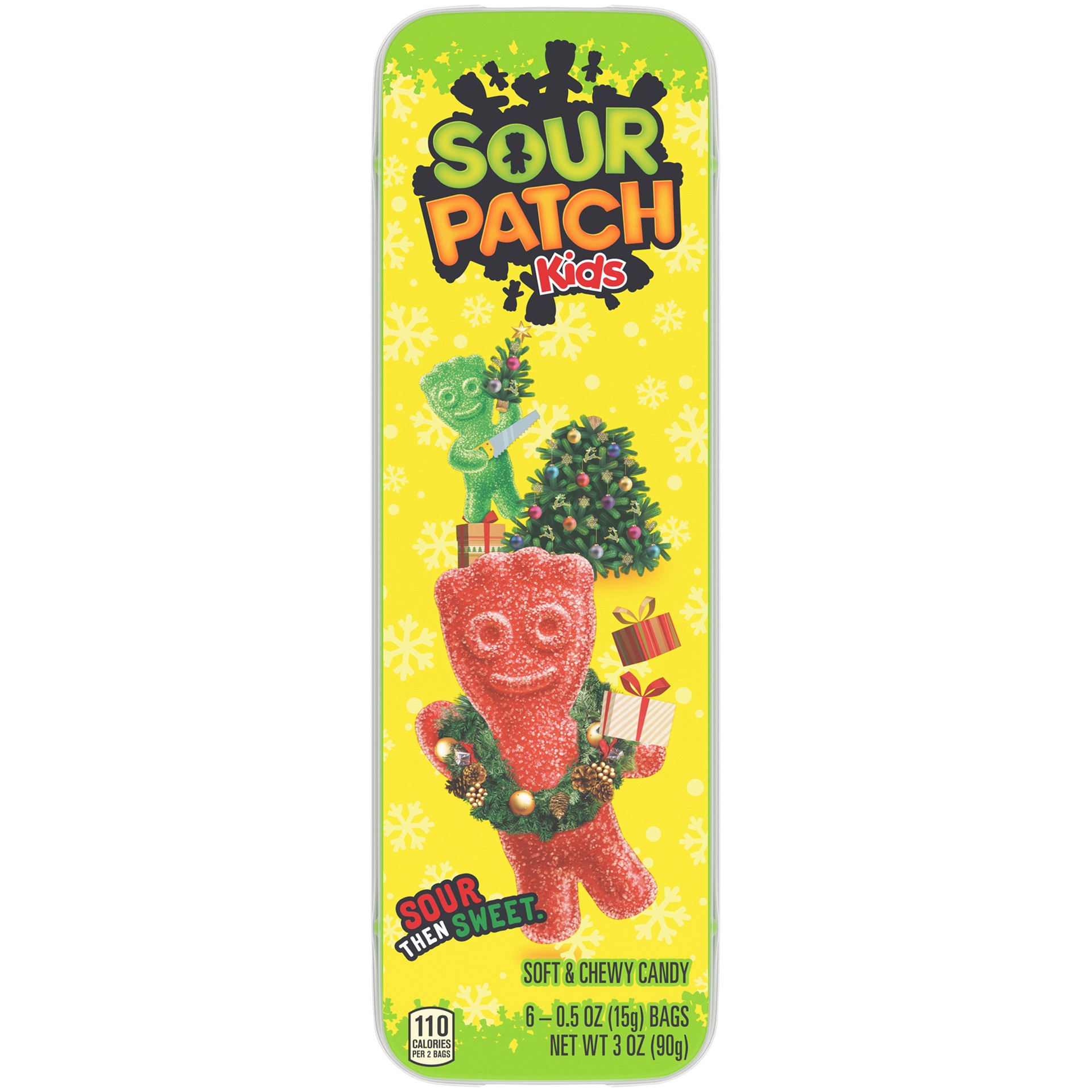 slide 3 of 7, SOUR PATCH KIDS Soft & Chewy Candy Filled Holiday Tins, 0.20 lb