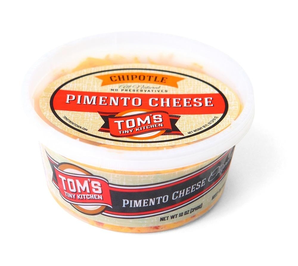 slide 1 of 1, Tom's Tiny Kitchen Chipotle Pimento Cheese Spread, 12 oz