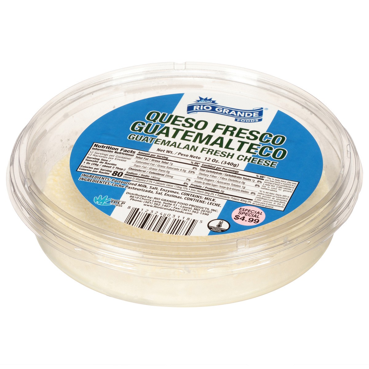 slide 11 of 11, Rio Grande Guatemalan Fresh Cheese 12 oz, 12 oz