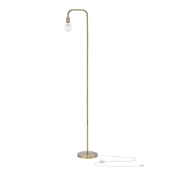 Globe Electric Holden 70 in Floor Lamp With In-Line On/Off Foot Switch - Matte Brass