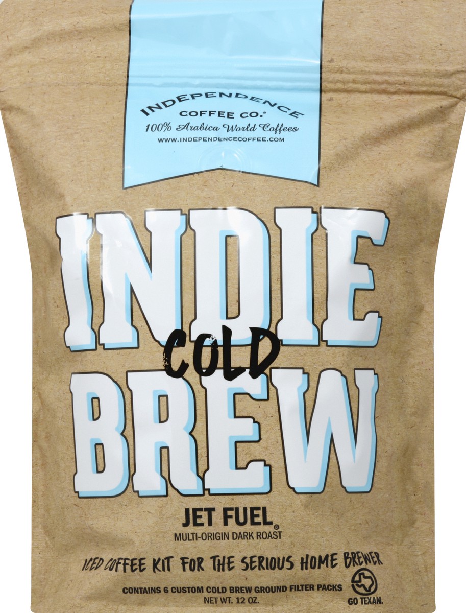 slide 2 of 2, Independence Coffee Co. Coffee, 100% Arabica, Ground, Multi-Origin Dark Roast, Indie Cold Brew, Filter Packs, 12 oz