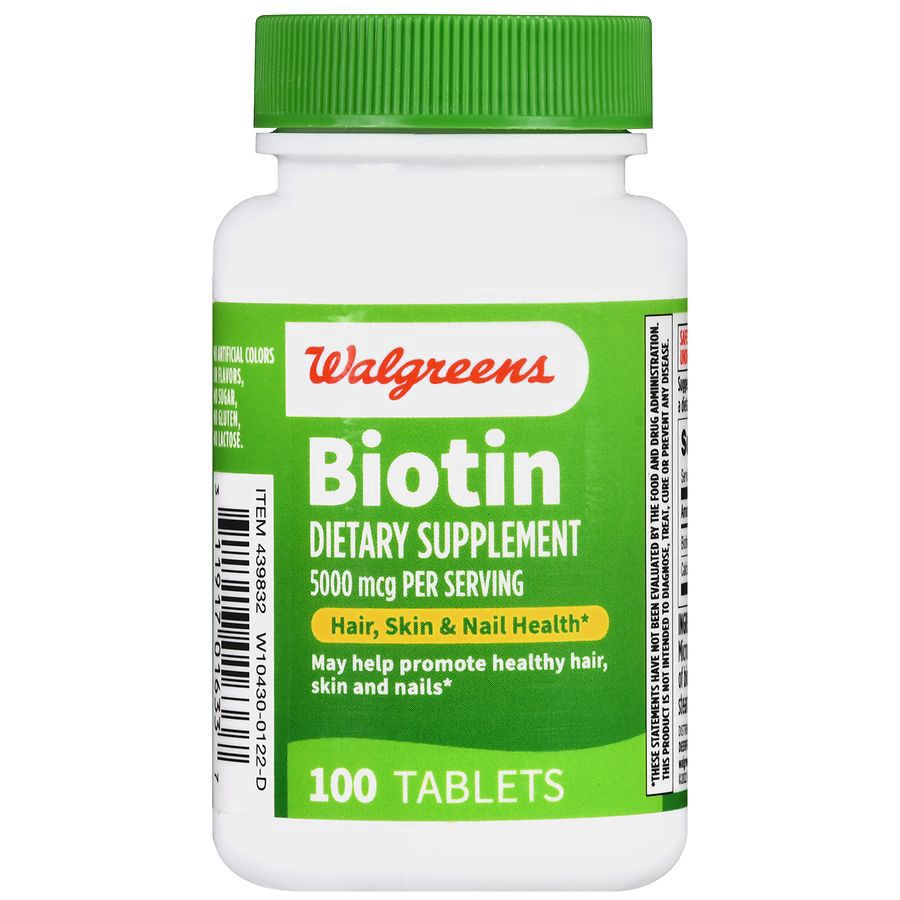 slide 4 of 5, Walgreens Biotin 5000 mcg, 100 ct