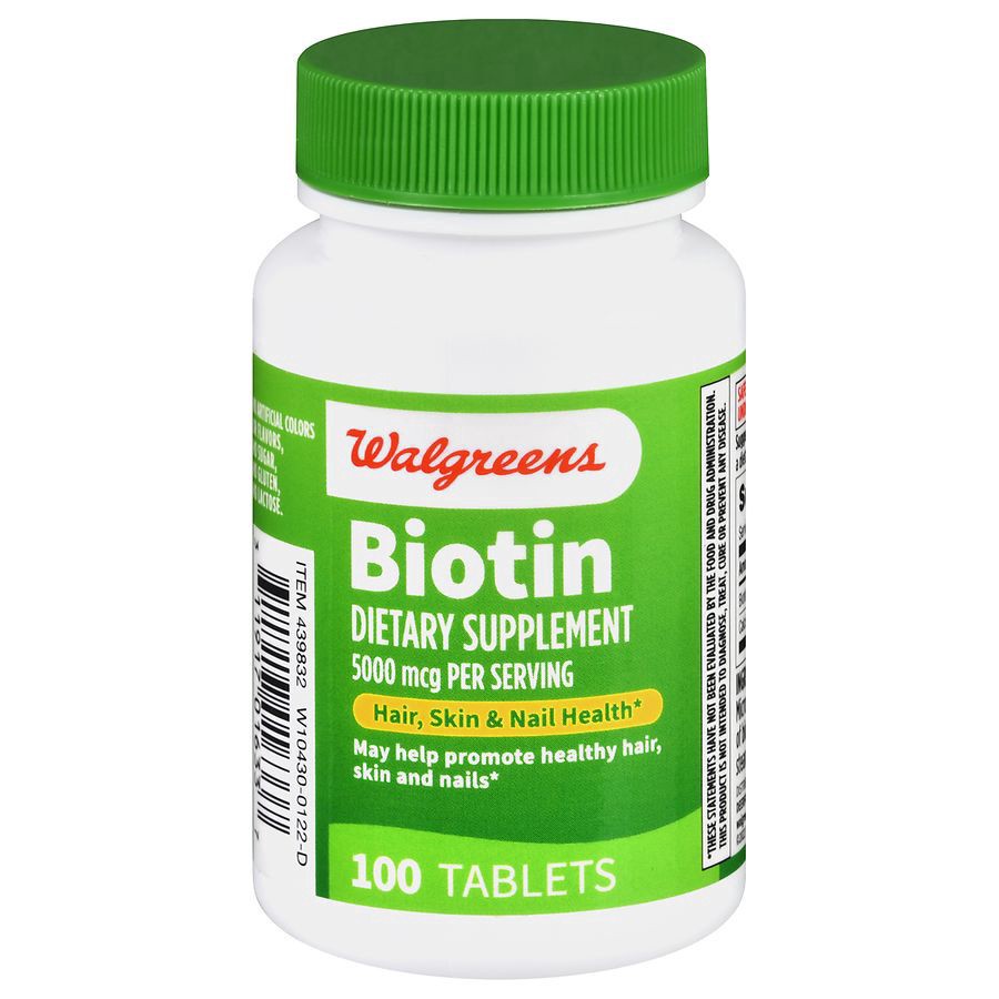 slide 1 of 5, Walgreens Biotin 5000 mcg, 100 ct