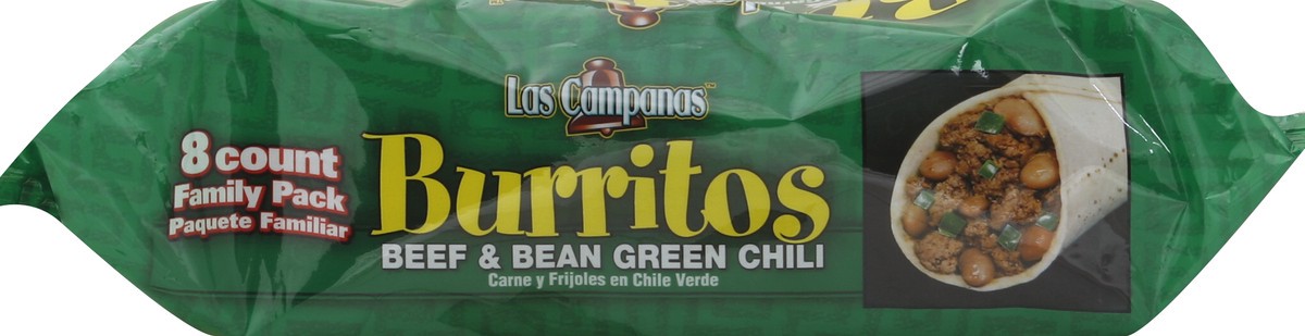 slide 5 of 5, Las Campanas Beef & Bean Green Chili Burritos, 32 oz