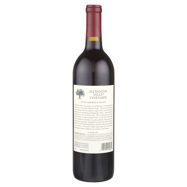 slide 2 of 5, Alexander Valley Vineyards Cabernet Franc, 750 ml