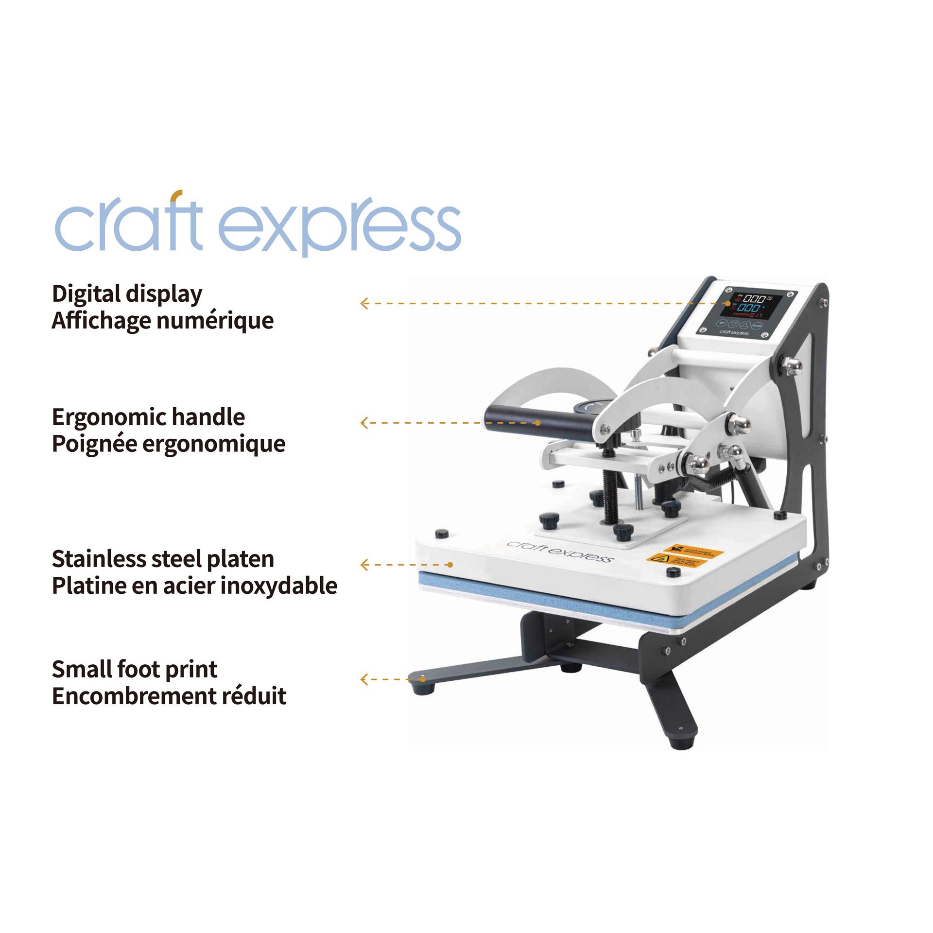 slide 8 of 10, Craft Express White Small Format Heat Press, 22.86cm x 30.48cm