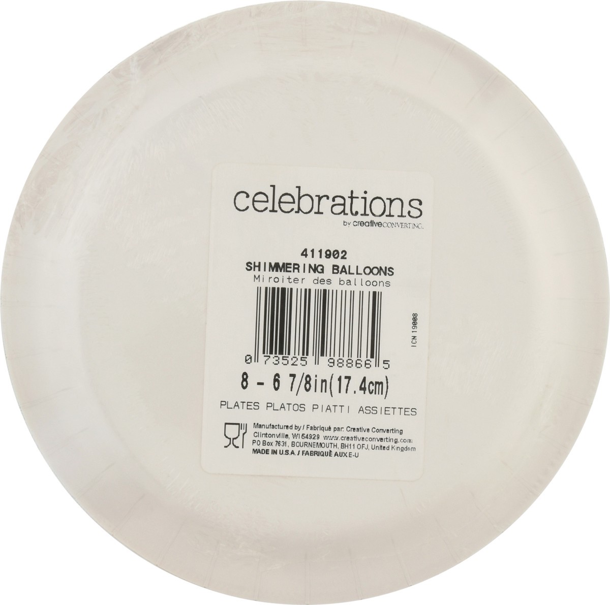 slide 2 of 12, Celebrations Shimmering Balloons Plates 8 ea, 8 ct