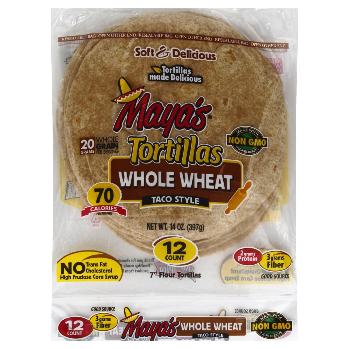 slide 6 of 8, Maya's Taco Style Whole Wheat Tortillas 12 ea, 12 ct