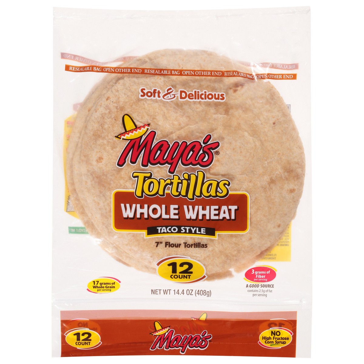 slide 1 of 8, Maya's Taco Style Whole Wheat Tortillas 12 ea, 12 ct