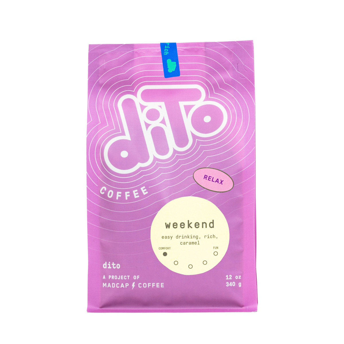 slide 1 of 1, Dito Weekend Whole Bean Coffee 12oz, 12 oz