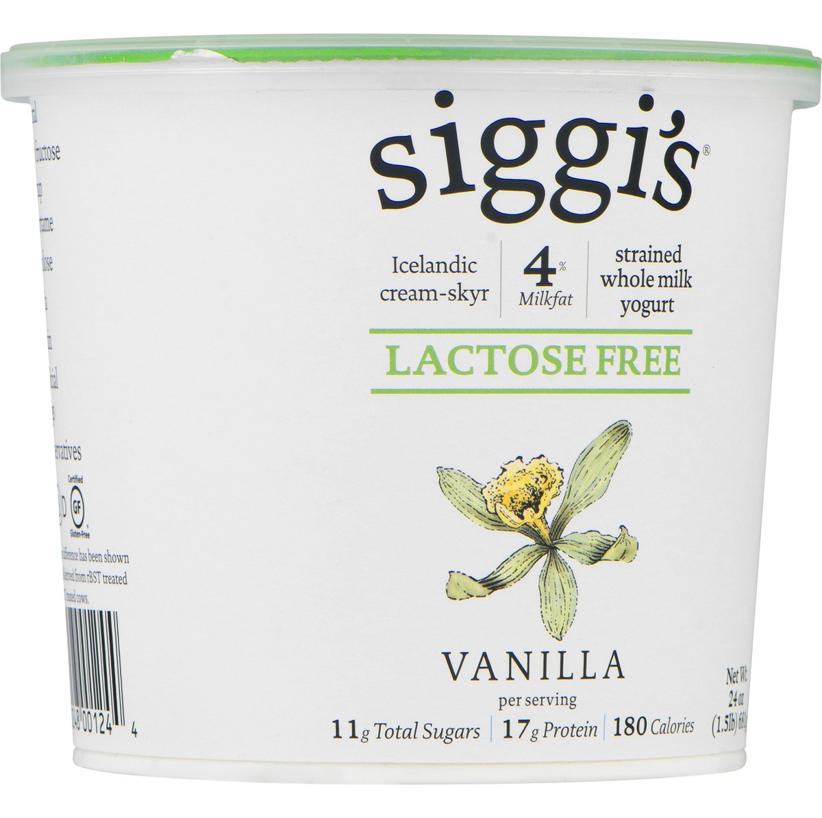 slide 2 of 11, Siggi's Lactose Free Vanilla Yogurt, 24 oz