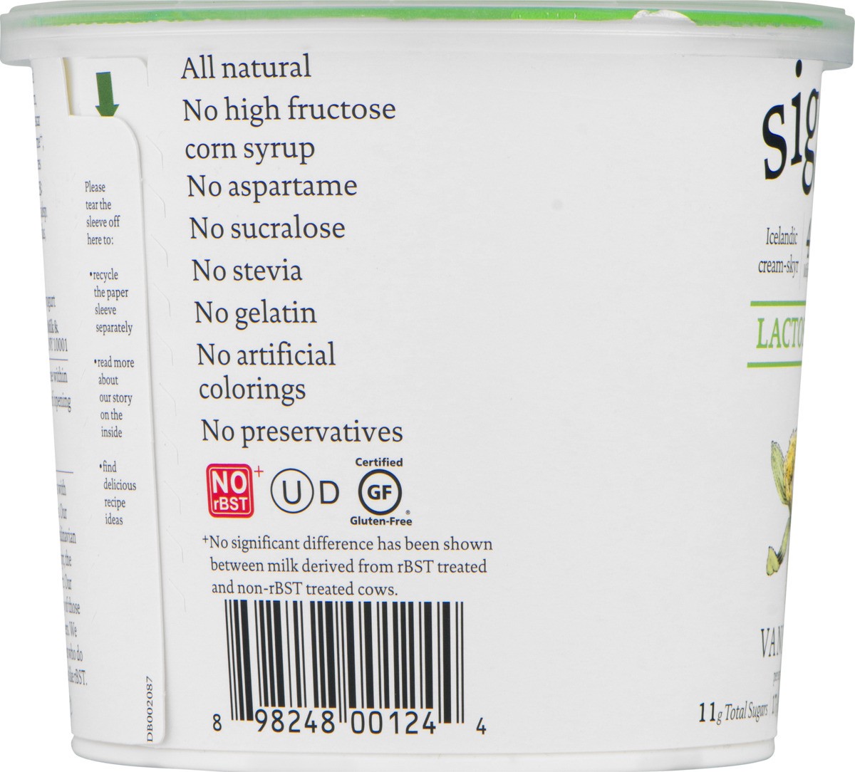 slide 8 of 11, Siggi's Lactose Free Vanilla Yogurt, 24 oz