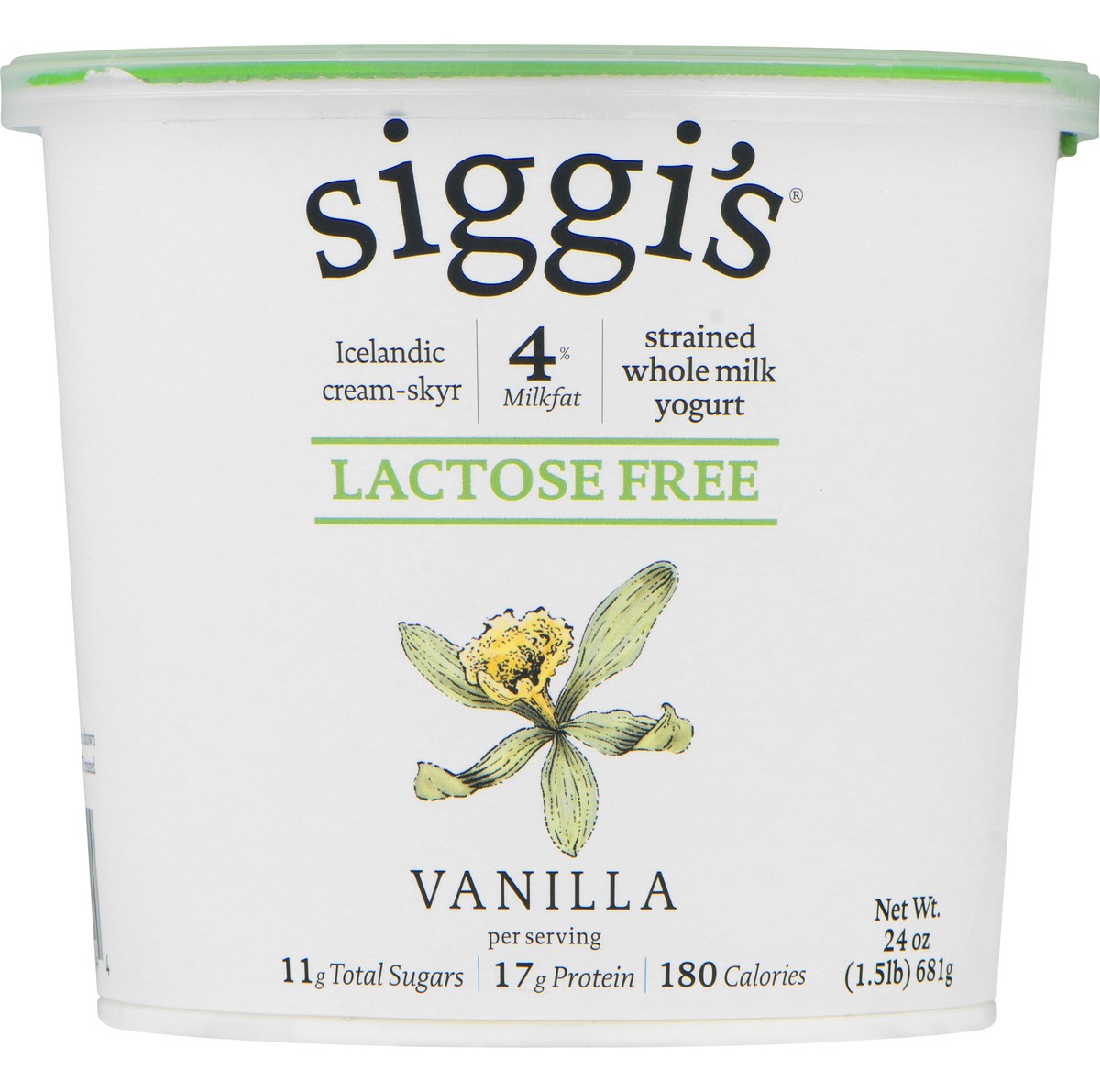 slide 1 of 11, Siggi's Lactose Free Vanilla Yogurt, 24 oz