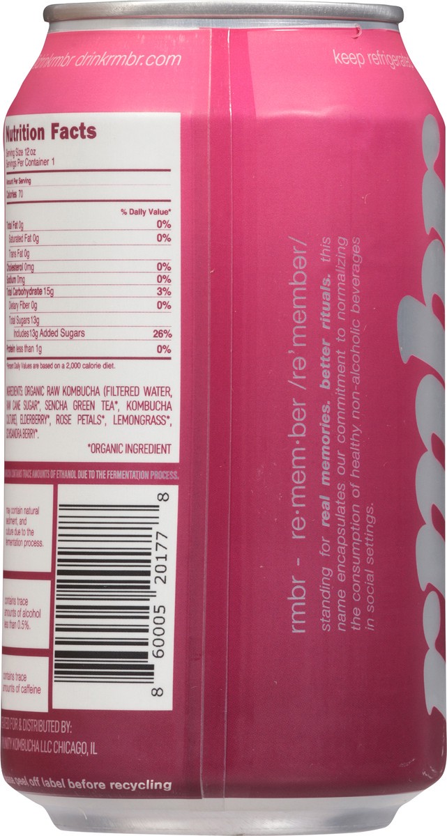 slide 3 of 13, RMBR Rose Berry Functional Kombucha 12 fl oz, 12 oz
