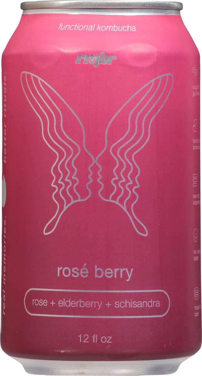 slide 4 of 13, RMBR Rose Berry Functional Kombucha 12 fl oz, 12 oz