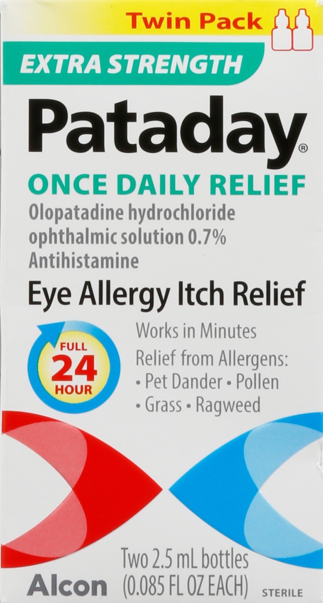 slide 6 of 9, Pataday Alcon Pataday Once Daily Extra Strength Eye Allergy Itch Relief Solution, 2 ct; 0.85 fl oz