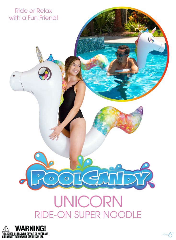 slide 1 of 2, PoolCandy Unicorn Ride On Pool Noodle, 1 ct