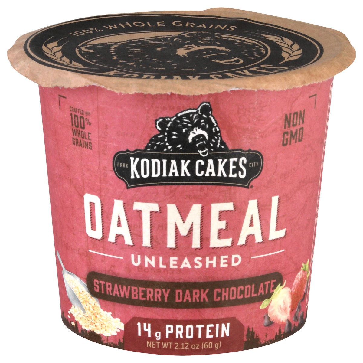 slide 9 of 13, Kodiak Cakes Unleashed Strawberry Dark Chocolate Oatmeal 2.12 oz, 2.12 oz