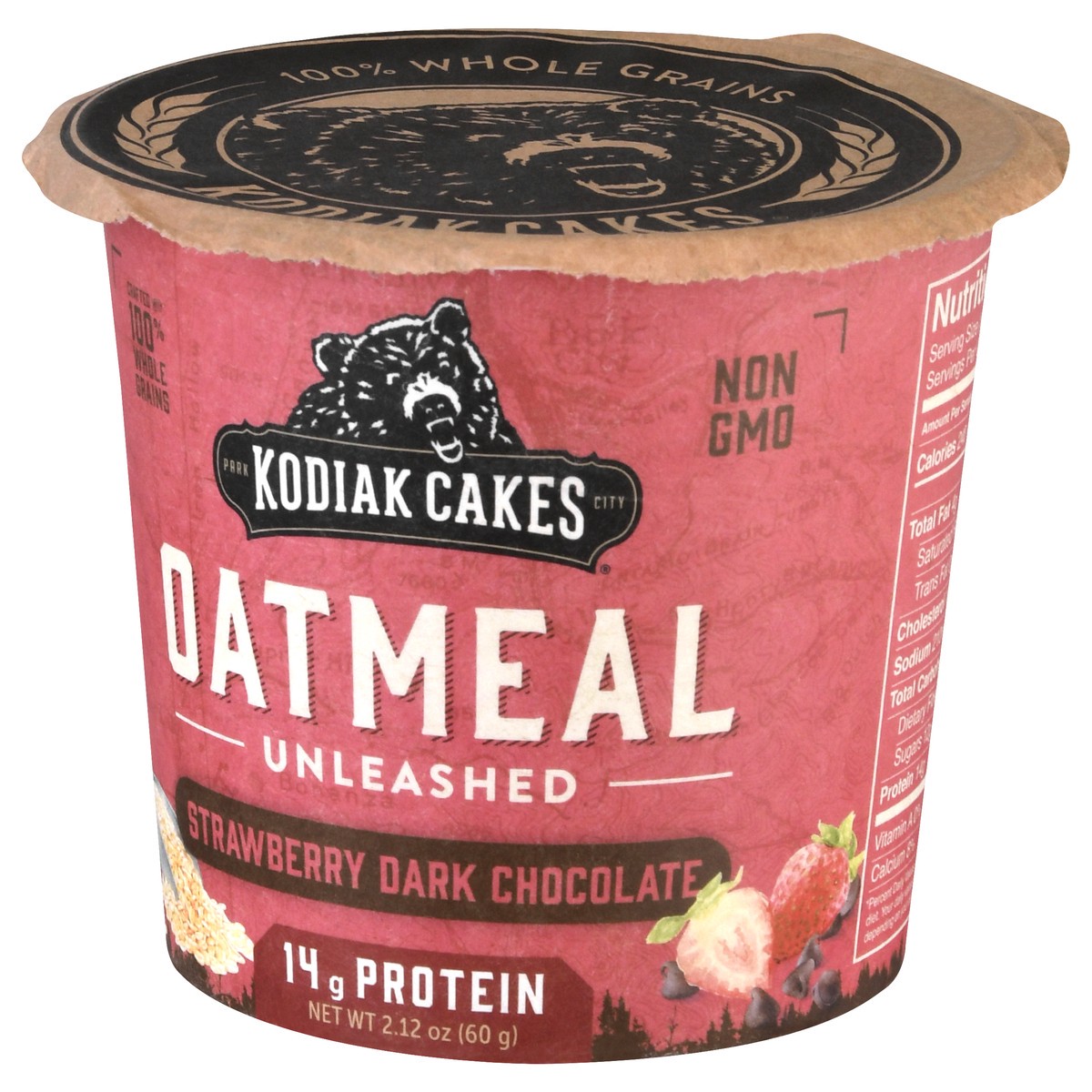 slide 4 of 13, Kodiak Cakes Unleashed Strawberry Dark Chocolate Oatmeal 2.12 oz, 2.12 oz