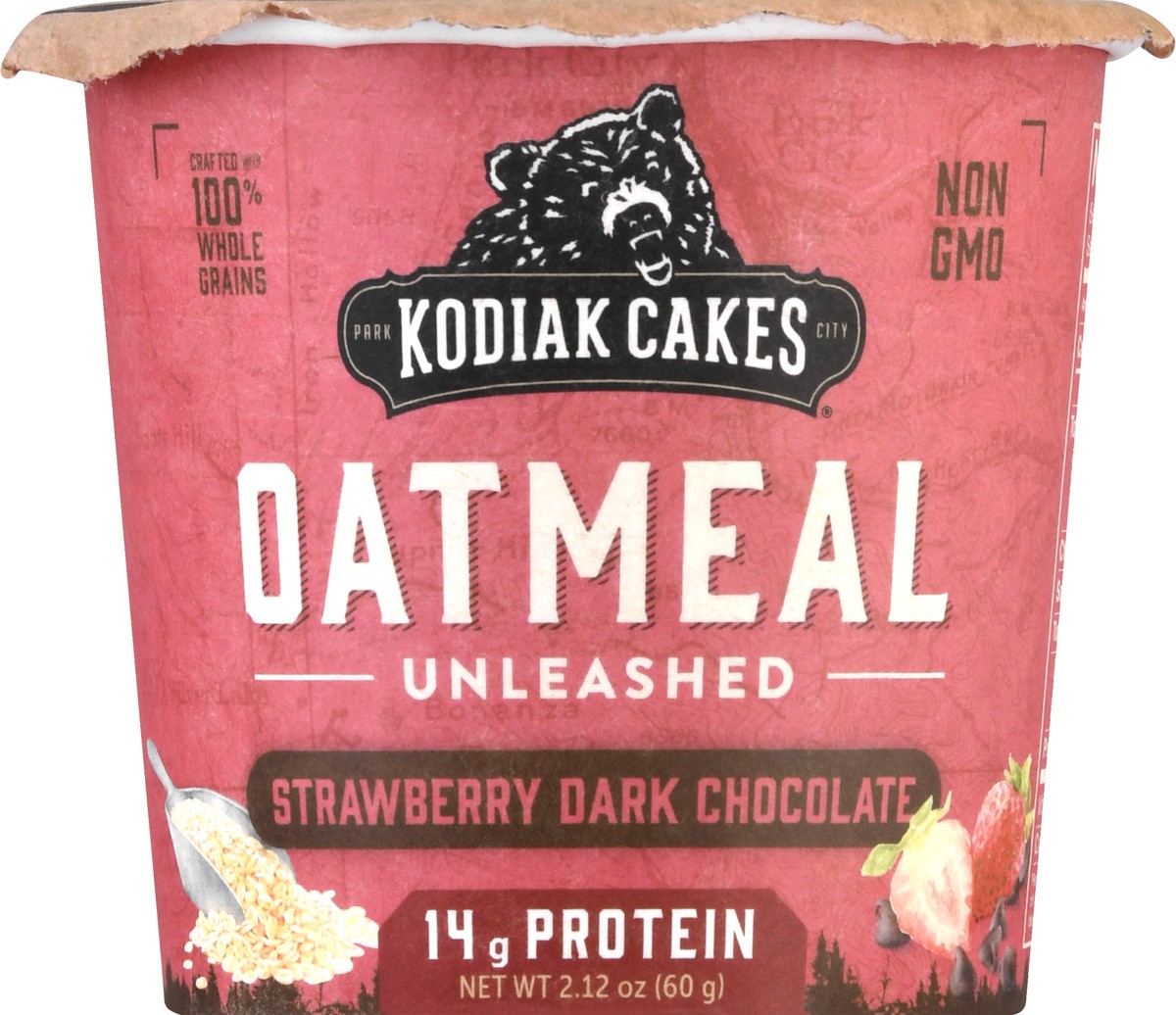 slide 2 of 13, Kodiak Cakes Unleashed Strawberry Dark Chocolate Oatmeal 2.12 oz, 2.12 oz