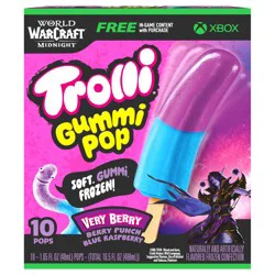 Trolli Frozen Gummi Pops Sour Gummy Candy Frozen Snacks, Very Berry, 10 count