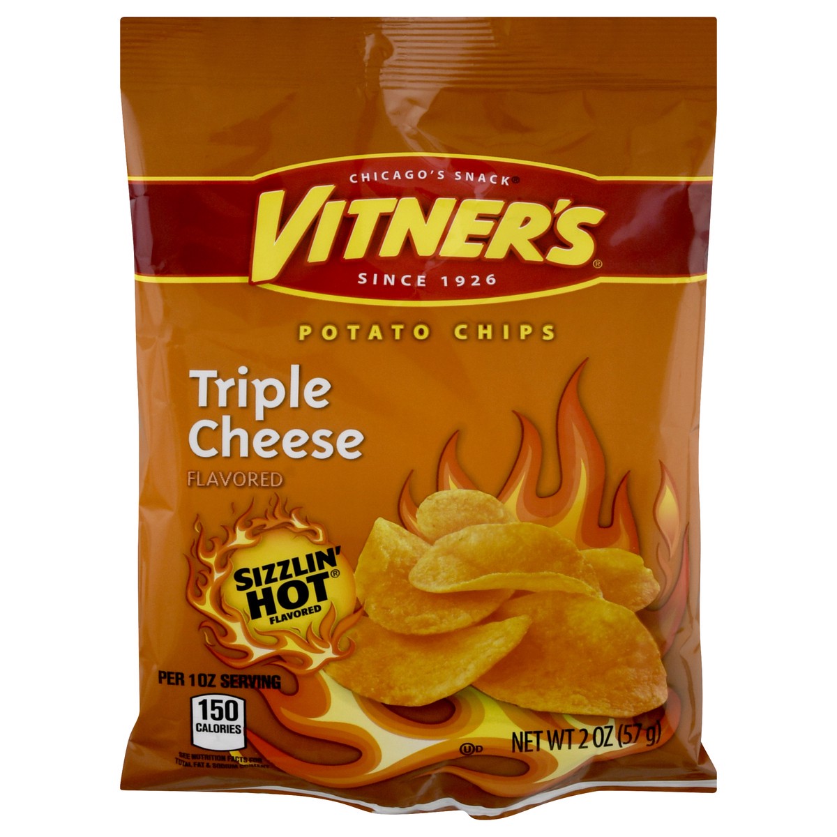 slide 9 of 9, Vitner's Triple Cheese Flavored Potato Chips 2 oz, 2 oz