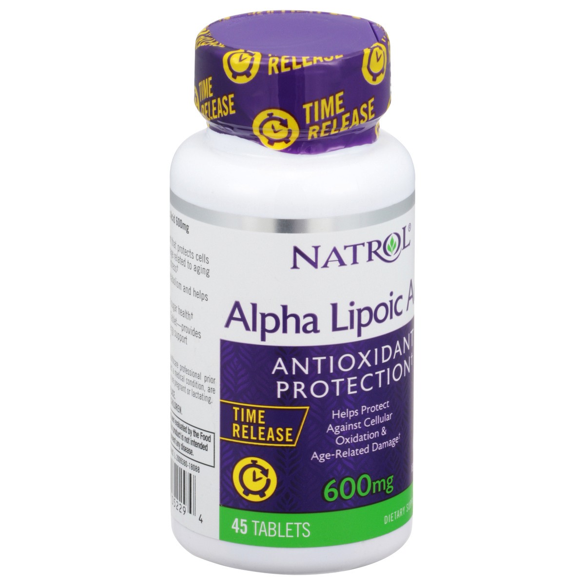 slide 3 of 9, Natrol, Alpha Lipoic Acid Capsules, Antioxidant Protection Supplement, 600 mg, 45 Count, 45 ct