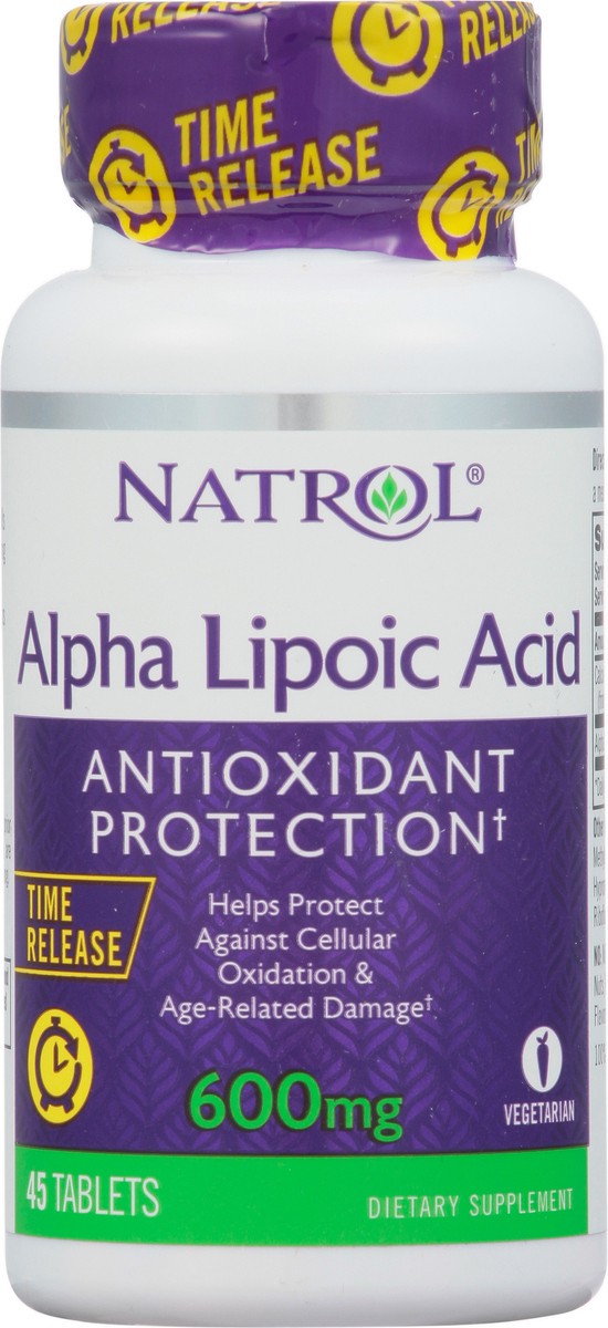 slide 6 of 9, Natrol, Alpha Lipoic Acid Capsules, Antioxidant Protection Supplement, 600 mg, 45 Count, 45 ct