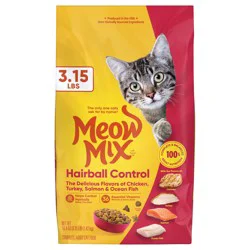 Meow Mix Hairball Control Dry Cat Food, 3.15 Pound Bag