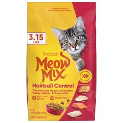 Meow Mix Hairball Control Dry Cat Food, 3.15 Pound Bag
