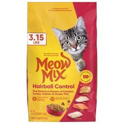 Meow Mix Hairball Control Dry Cat Food, 3.15 Pound Bag
