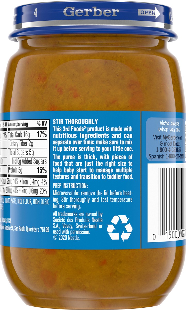 slide 5 of 9, Gerber Stage 3 Baby Food, Beef Vegetable, 6 oz Jar, 6 oz