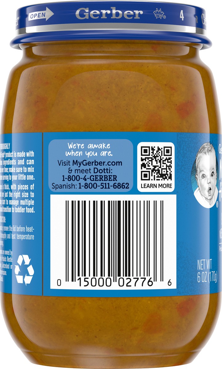 slide 6 of 9, Gerber Stage 3 Baby Food, Beef Vegetable, 6 oz Jar, 6 oz