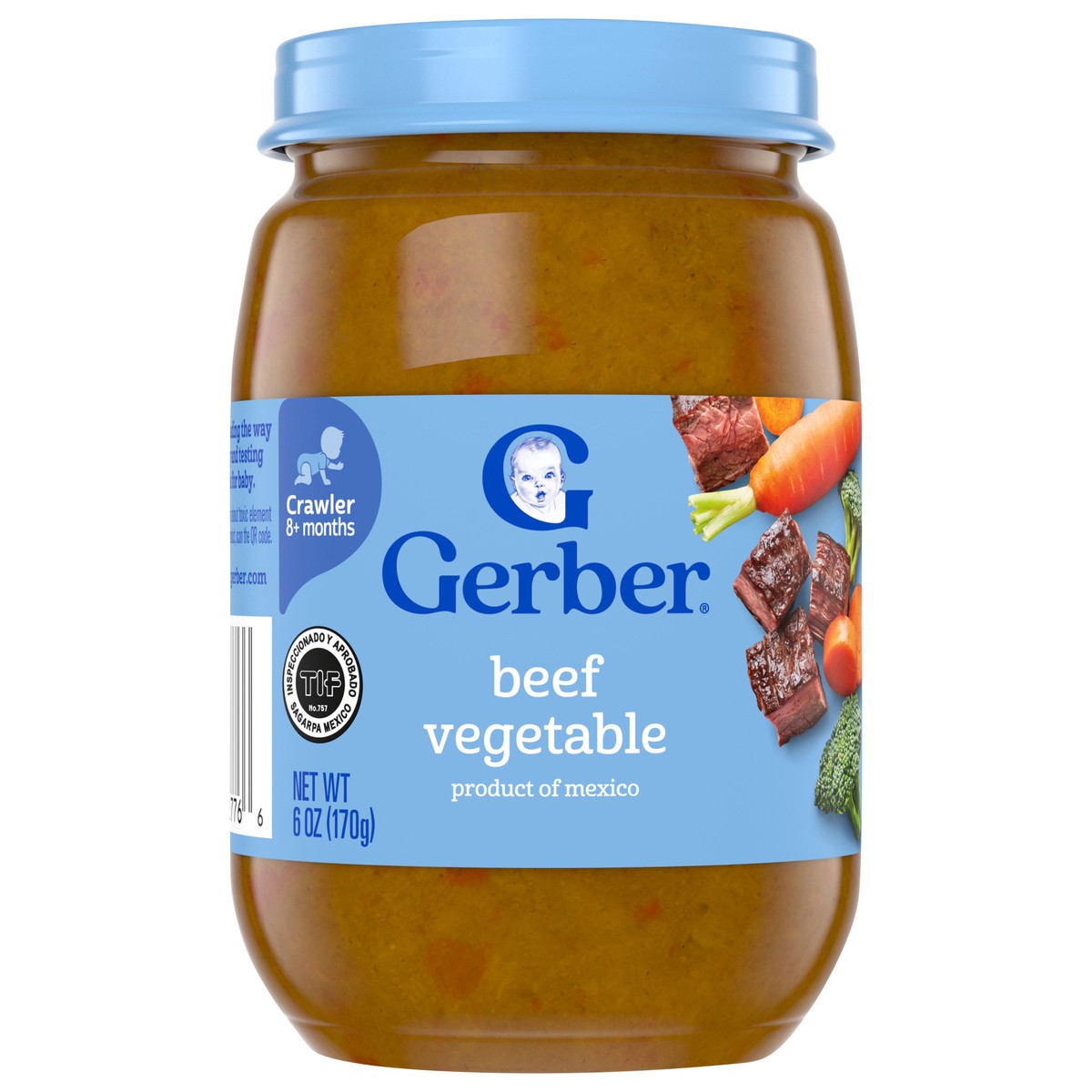 slide 1 of 9, Gerber Stage 3 Baby Food, Beef Vegetable, 6 oz Jar, 6 oz