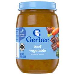 Gerber Stage 3 Baby Food, Beef Vegetable, 6 oz Jar